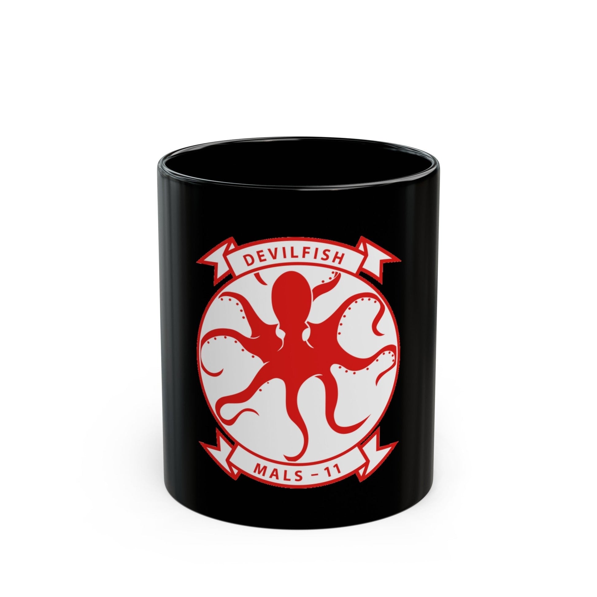 MALS 11 Devilfish 2 (USMC) Black Coffee Mug-11oz-The Sticker Space