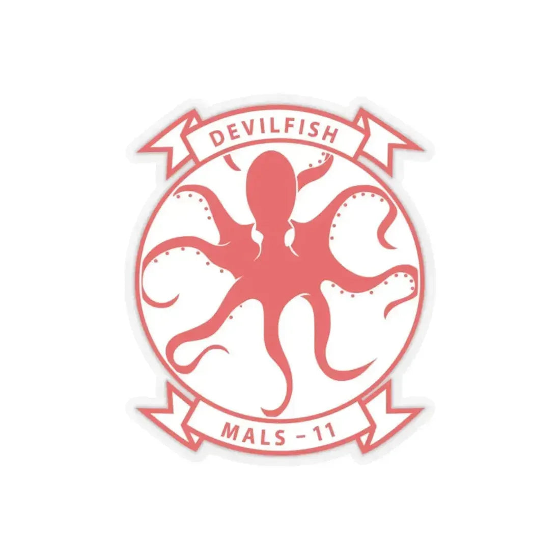 MALS 11 Devilfish 2 (USMC) STICKER Vinyl Kiss-Cut Decal 6 Inch Transparent - The Sticker Space