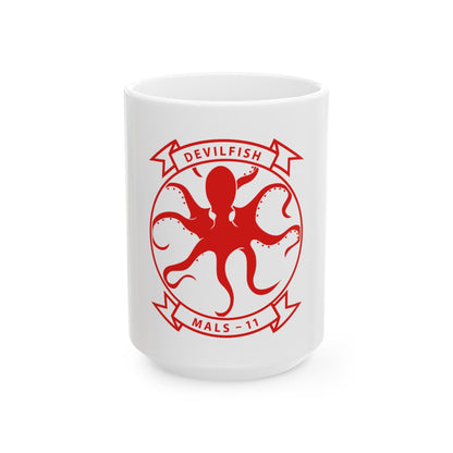 MALS 11 Devilfish 2 (USMC) White Coffee Mug-15oz-The Sticker Space