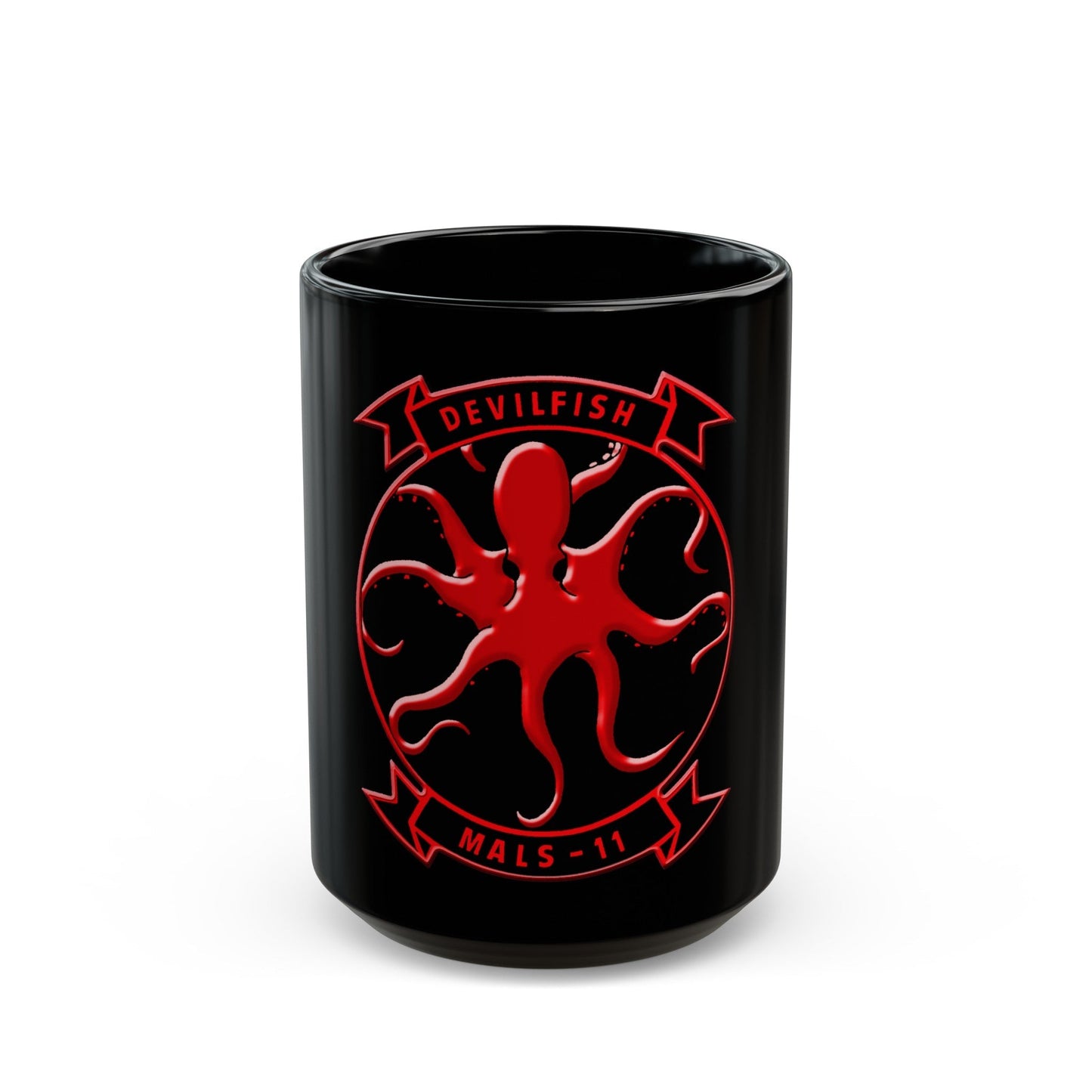 MALS 11 Devilfish (USMC) Black Coffee Mug-15oz-The Sticker Space