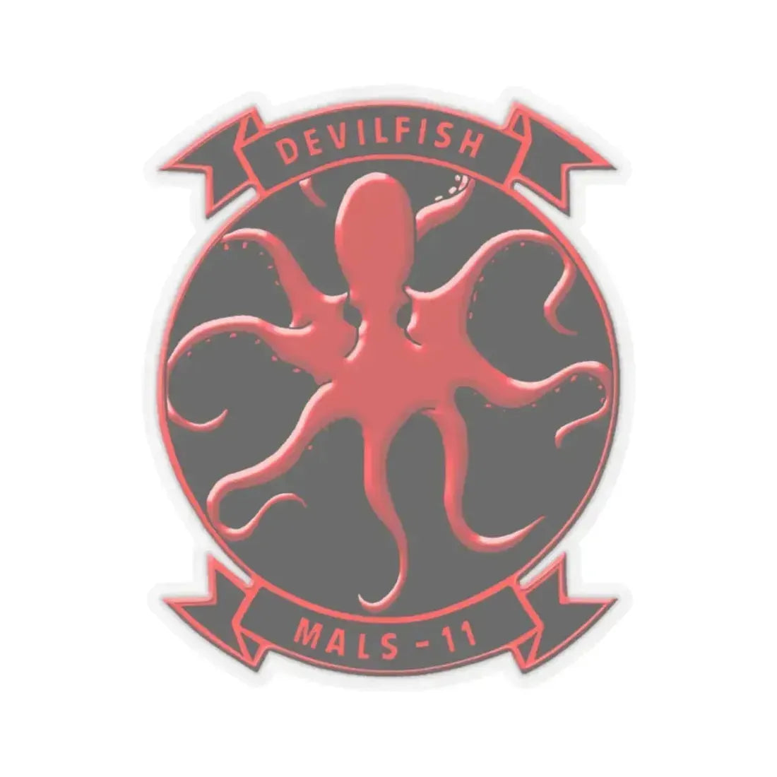 MALS 11 Devilfish (USMC) STICKER Vinyl Kiss-Cut Decal 2 Inch Transparent - The Sticker Space