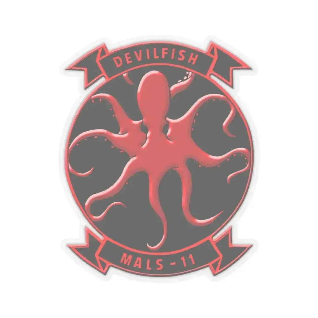 MALS 11 Devilfish (USMC) STICKER Vinyl Kiss-Cut Decal 3 Inch Transparent - The Sticker Space
