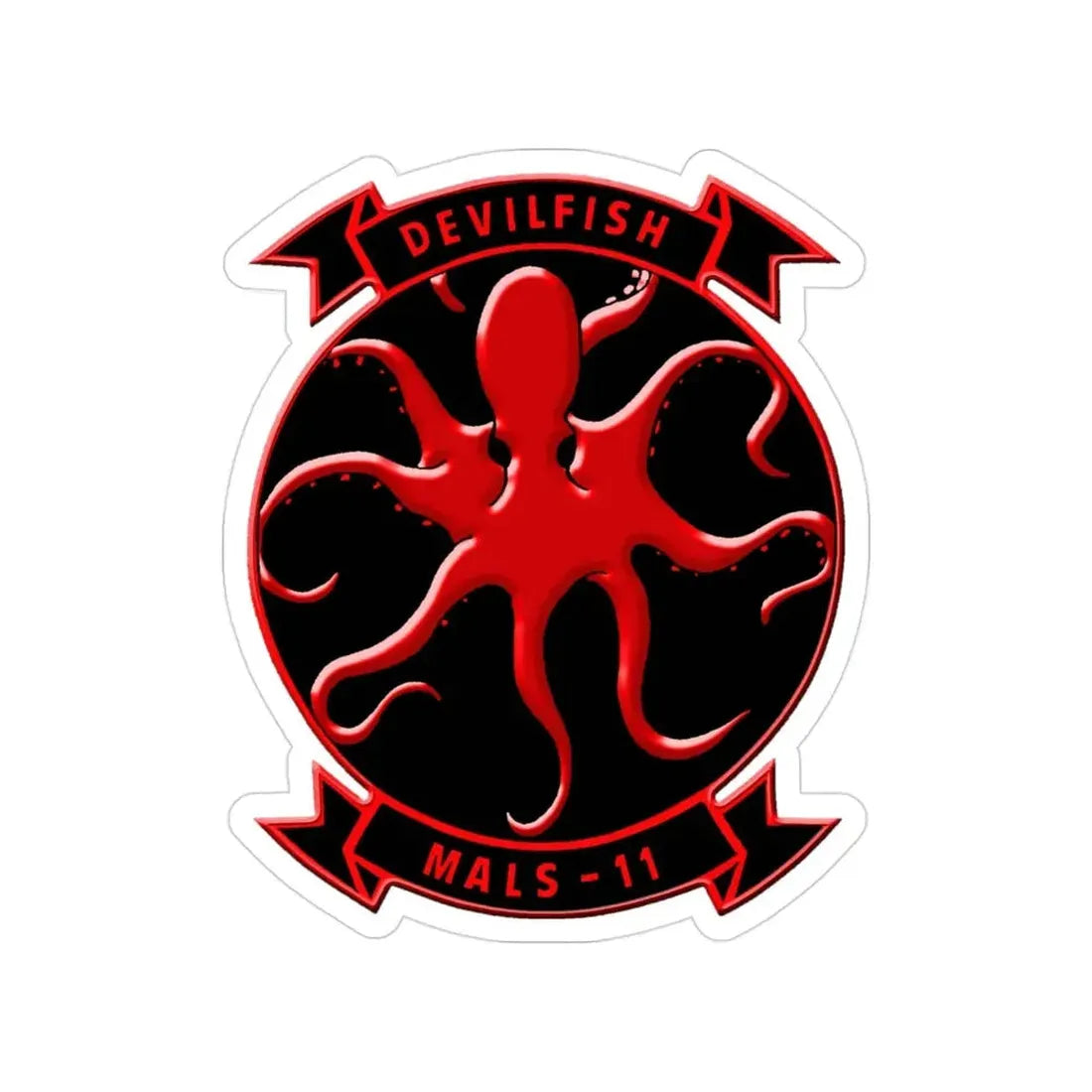 MALS 11 Devilfish (USMC) Transparent STICKER Die-Cut Vinyl Decal 3 Inch - The Sticker Space