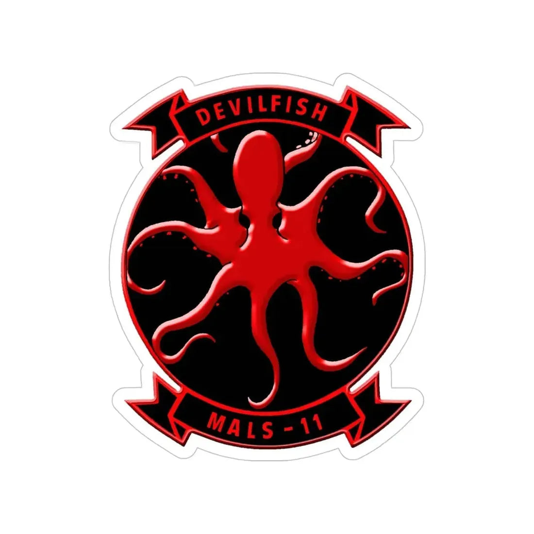 MALS 11 Devilfish (USMC) Transparent STICKER Die-Cut Vinyl Decal 5 Inch - The Sticker Space