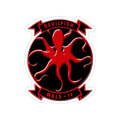 MALS 11 Devilfish (USMC) Transparent STICKER Die-Cut Vinyl Decal 5 Inch - The Sticker Space