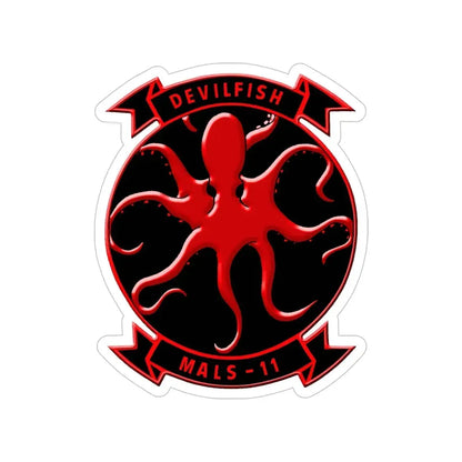 MALS 11 Devilfish (USMC) Transparent STICKER Die-Cut Vinyl Decal - The Sticker Space
