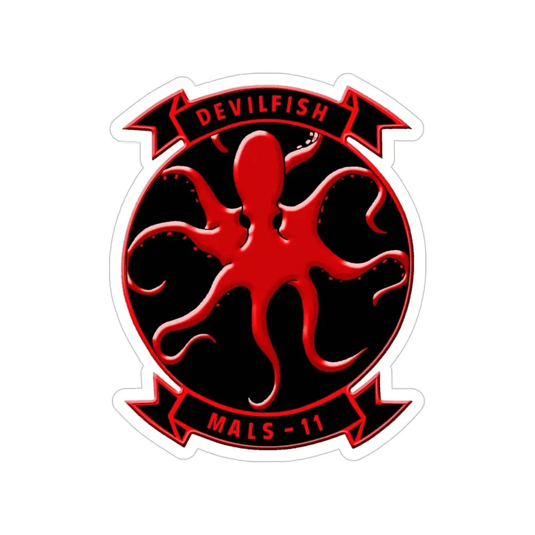 MALS 11 Devilfish (USMC) Transparent STICKER Die-Cut Vinyl Decal - The Sticker Space