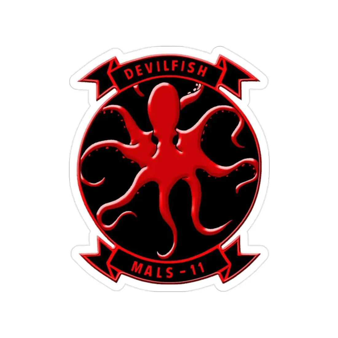 MALS 11 Devilfish (USMC) Transparent STICKER Die-Cut Vinyl Decal - The Sticker Space