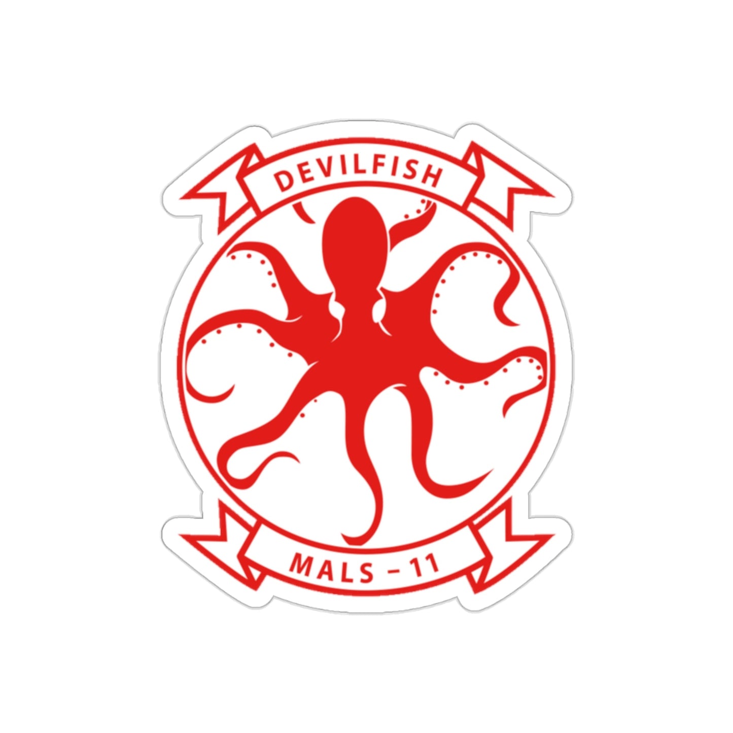 MALS 11 Devilfish v2 (USMC) STICKER Vinyl Die-Cut Decal-2 Inch-The Sticker Space