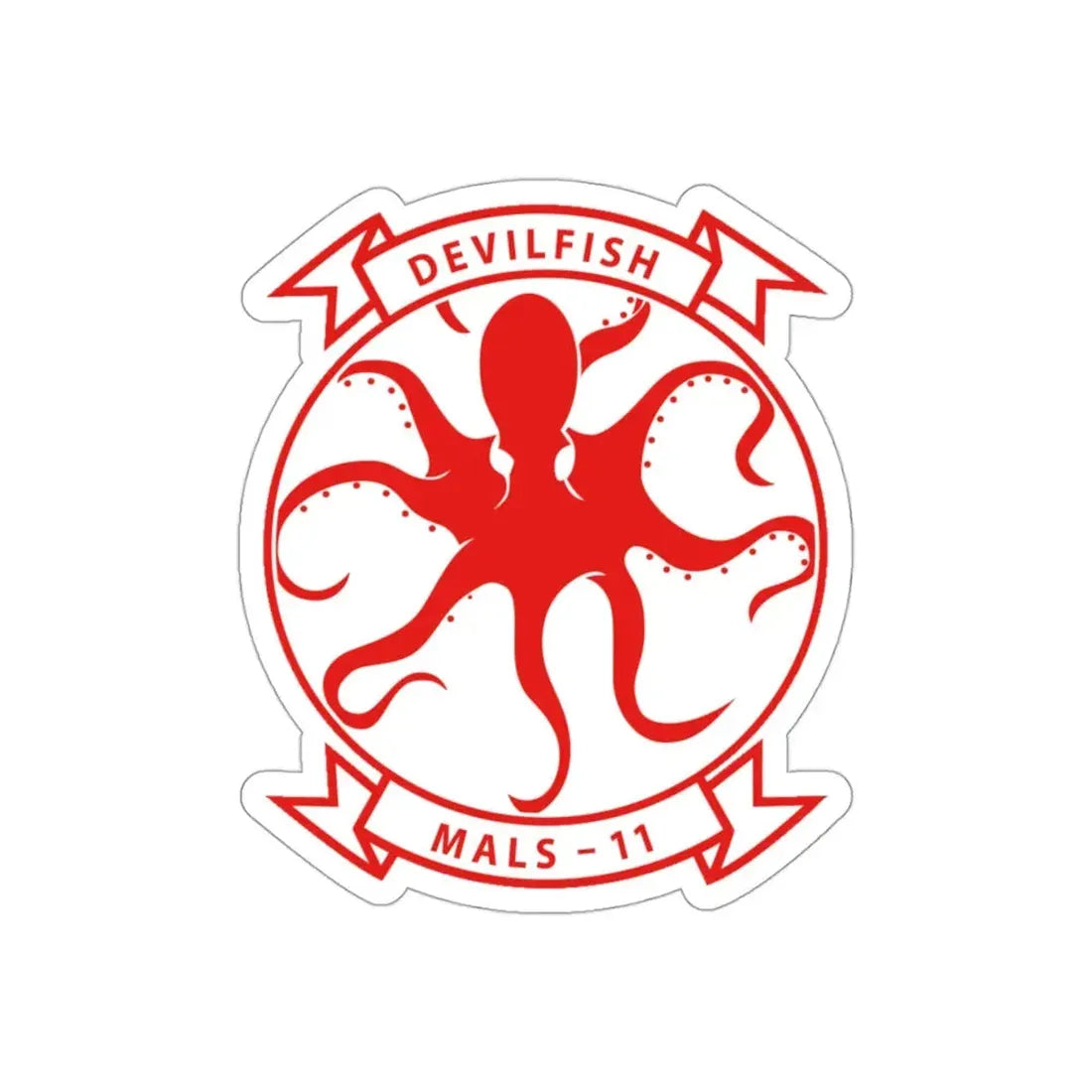 MALS 11 Devilfish v2 (USMC) STICKER Vinyl Die-Cut Decal 3 Inch - The Sticker Space