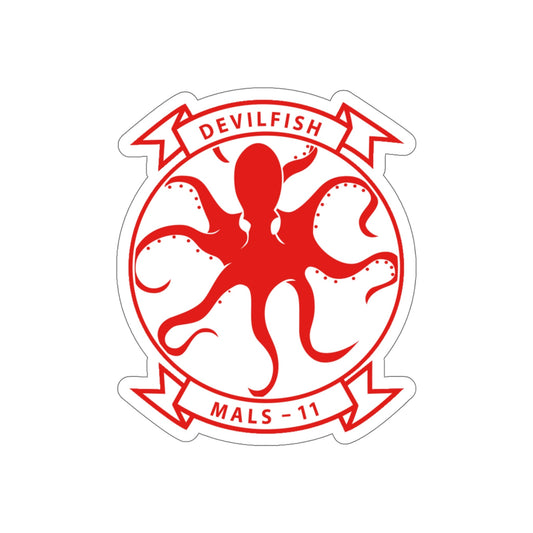 MALS 11 Devilfish v2 (USMC) STICKER Vinyl Die-Cut Decal-6 Inch-The Sticker Space