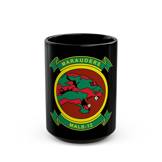 MALS 12 Marauders (USMC) Black Coffee Mug-15oz-The Sticker Space