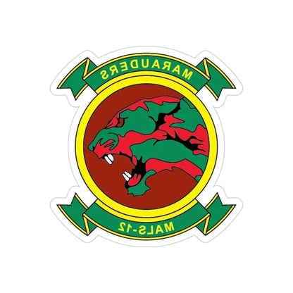 MALS 12 Marauders (USMC) REVERSE PRINT Transparent Die-Cut STICKER - The Sticker Space