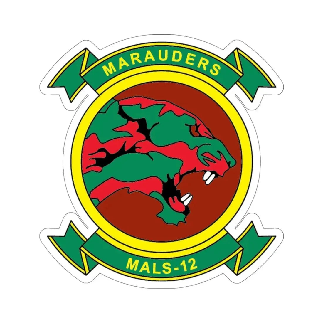 MALS 12 Marauders (USMC) STICKER Vinyl Die-Cut Decal 4 Inch - The Sticker Space