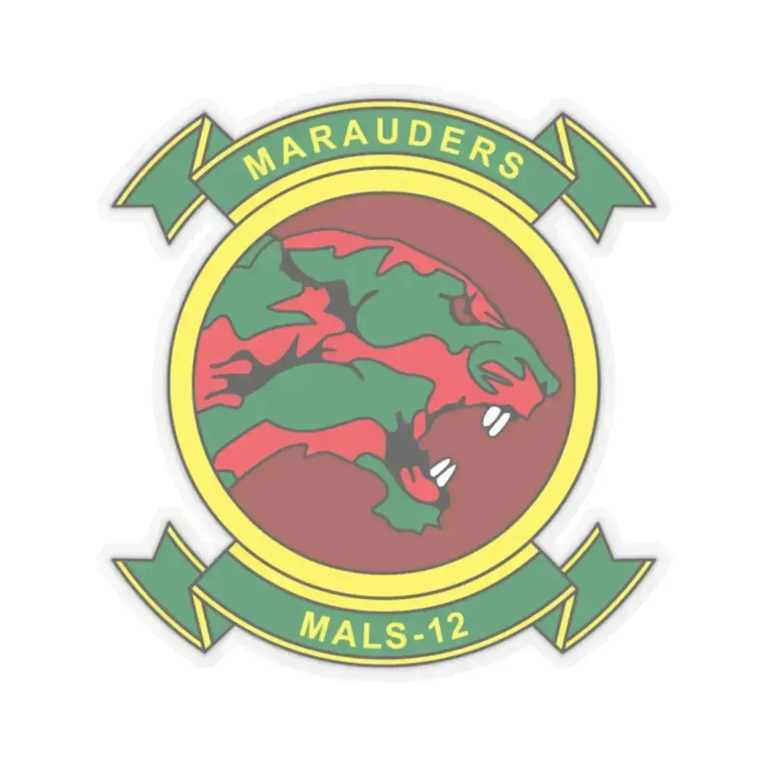 MALS 12 Marauders (USMC) STICKER Vinyl Kiss-Cut Decal 2 Inch Transparent - The Sticker Space