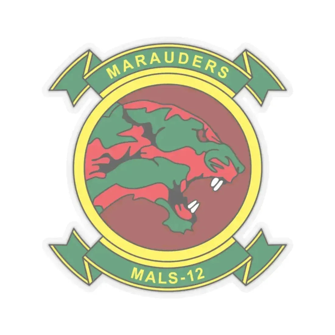 MALS 12 Marauders (USMC) STICKER Vinyl Kiss-Cut Decal 3 Inch Transparent - The Sticker Space