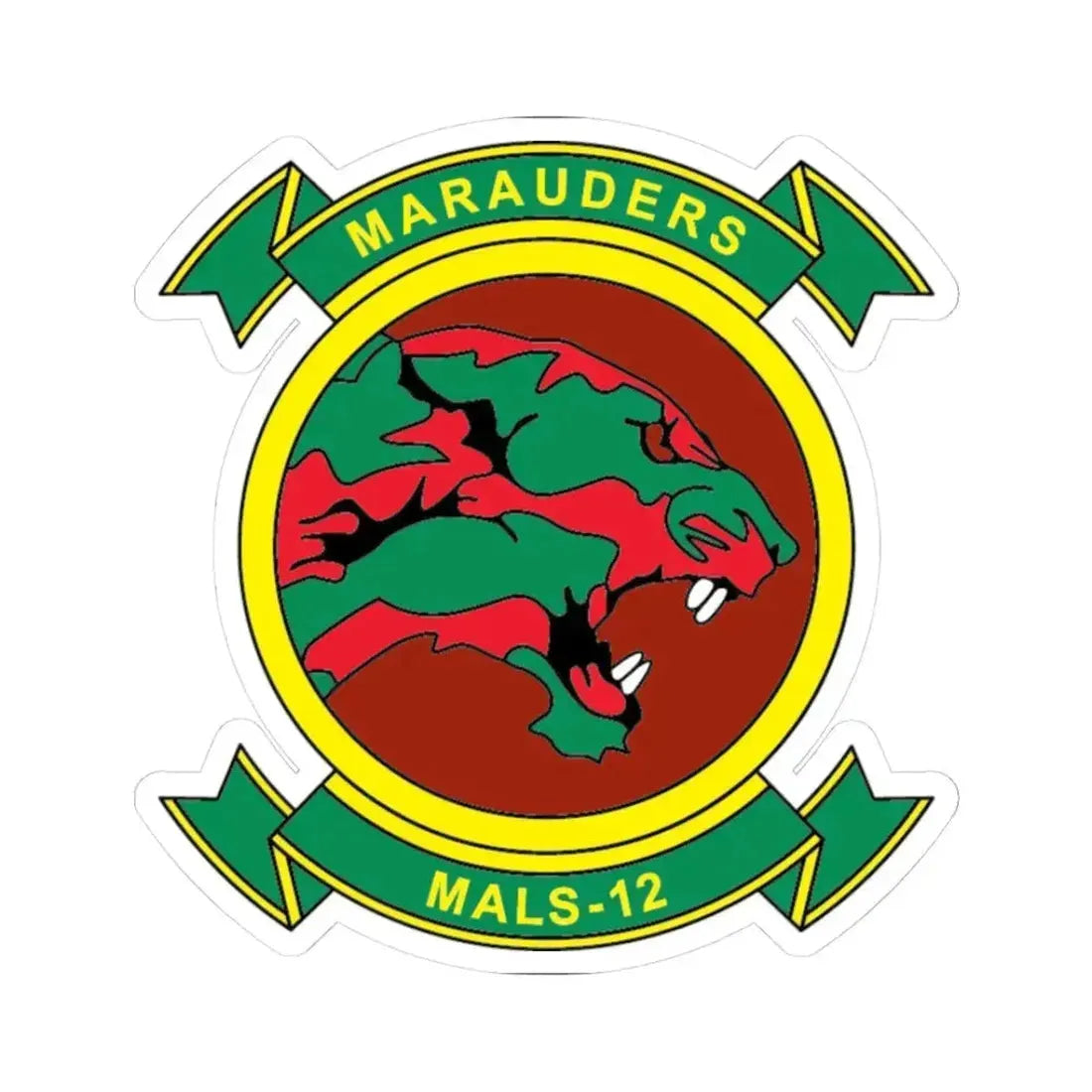 MALS 12 Marauders (USMC) STICKER Vinyl Kiss-Cut Decal 3 Inch White - The Sticker Space