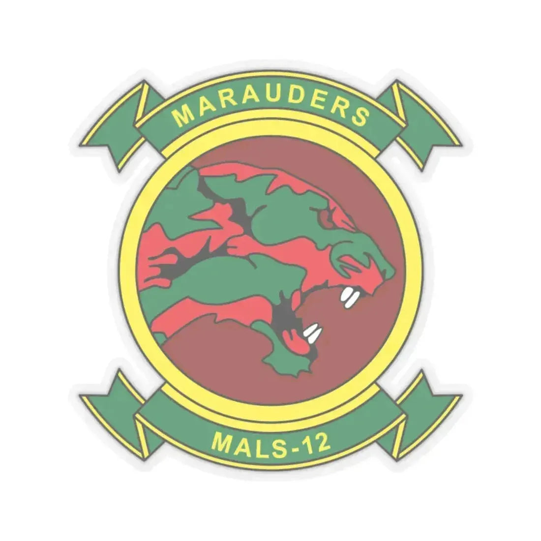 MALS 12 Marauders (USMC) STICKER Vinyl Kiss-Cut Decal 6 Inch Transparent - The Sticker Space