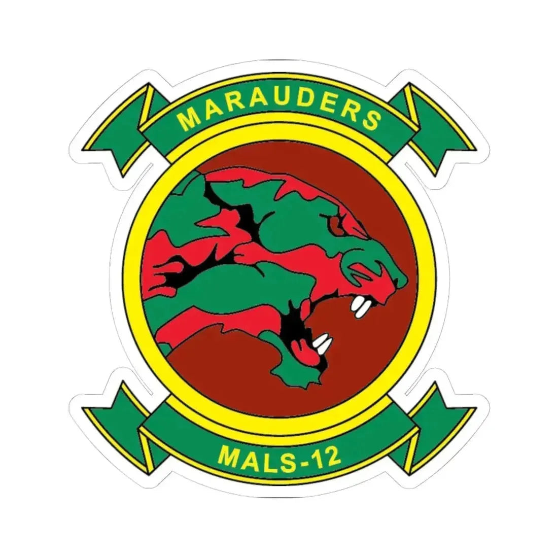 MALS 12 Marauders (USMC) STICKER Vinyl Kiss-Cut Decal 6 Inch White - The Sticker Space