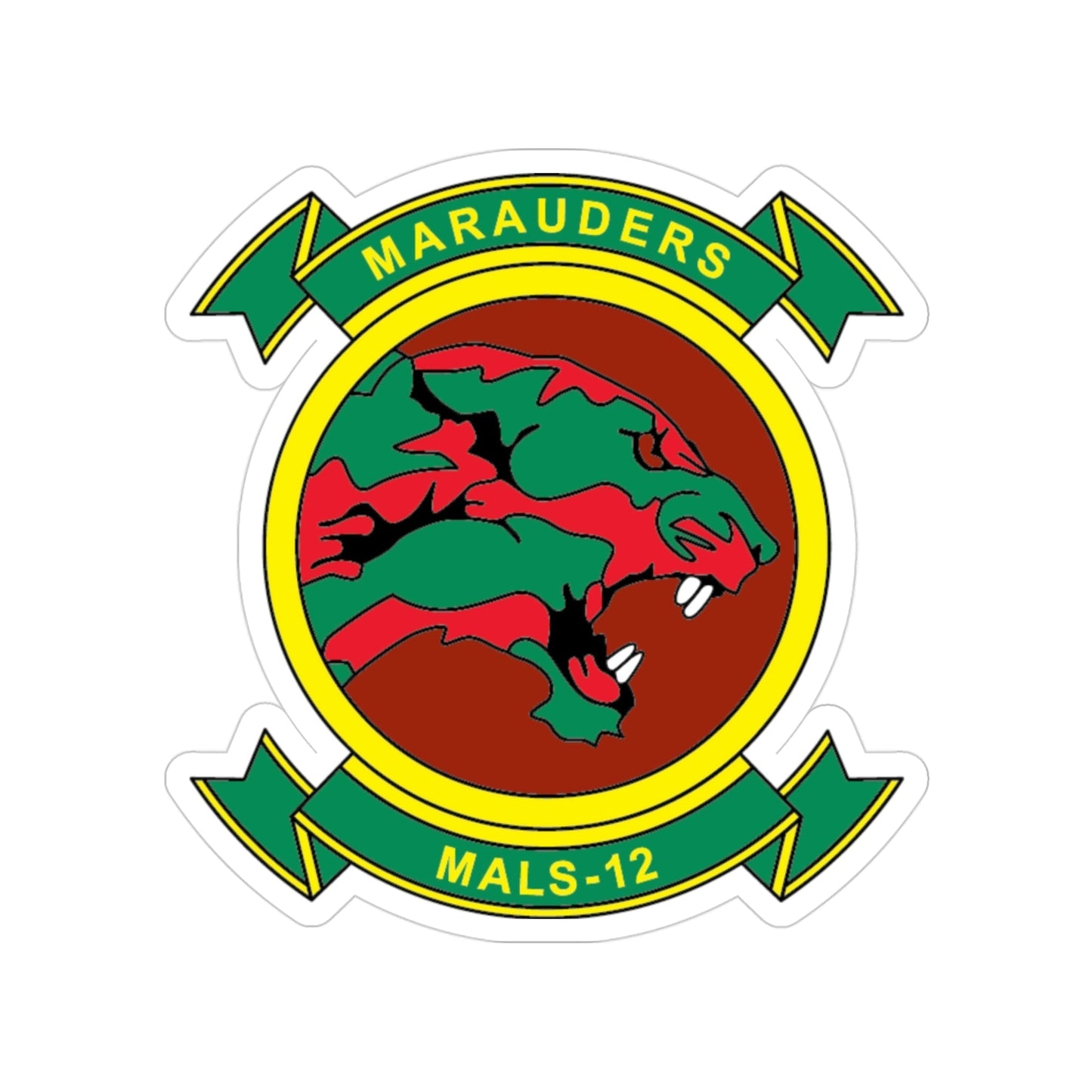 MALS 12 Marauders (USMC) Transparent STICKER Die-Cut Vinyl Decal-3 Inch-The Sticker Space