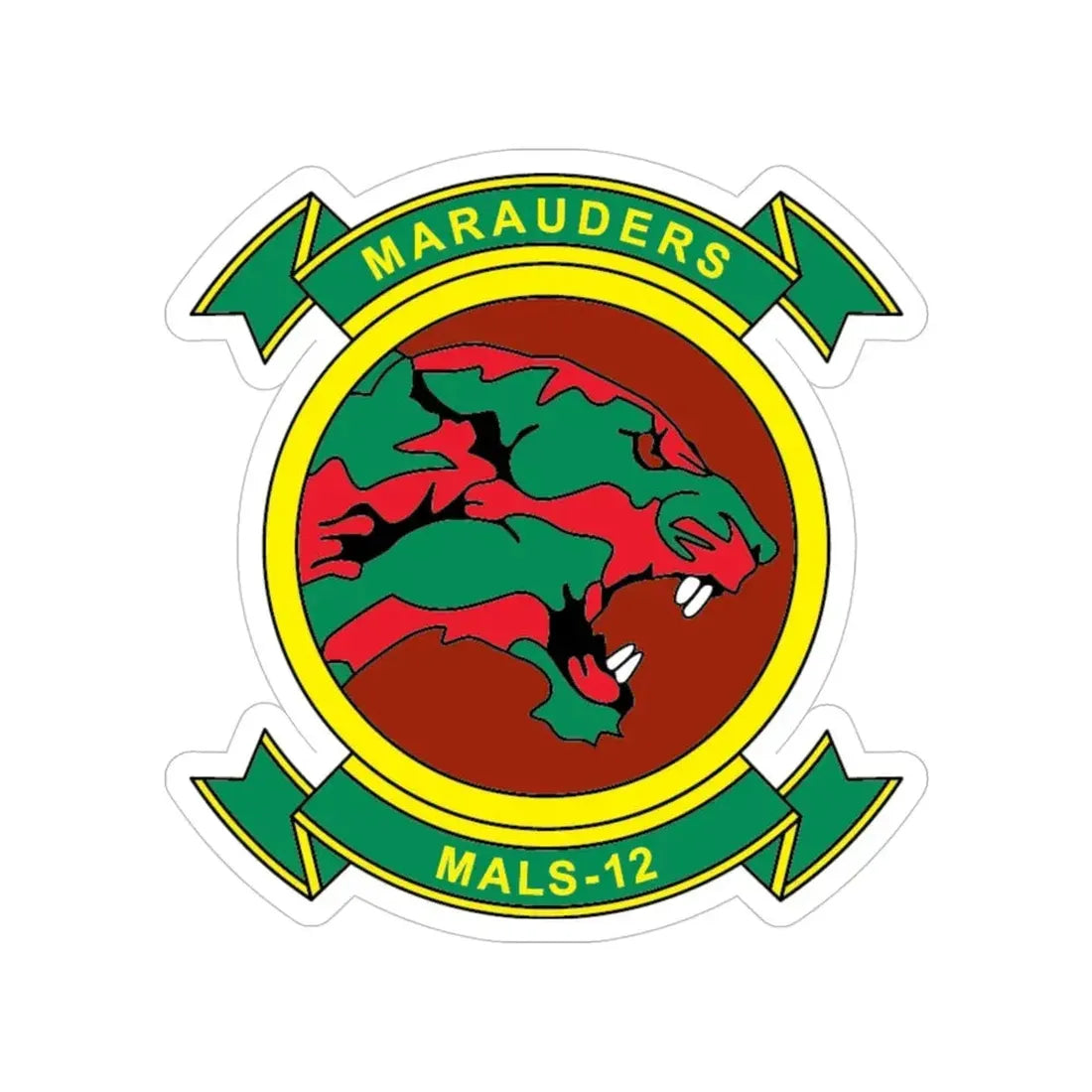 MALS 12 Marauders (USMC) Transparent STICKER Die-Cut Vinyl Decal 4 Inch - The Sticker Space