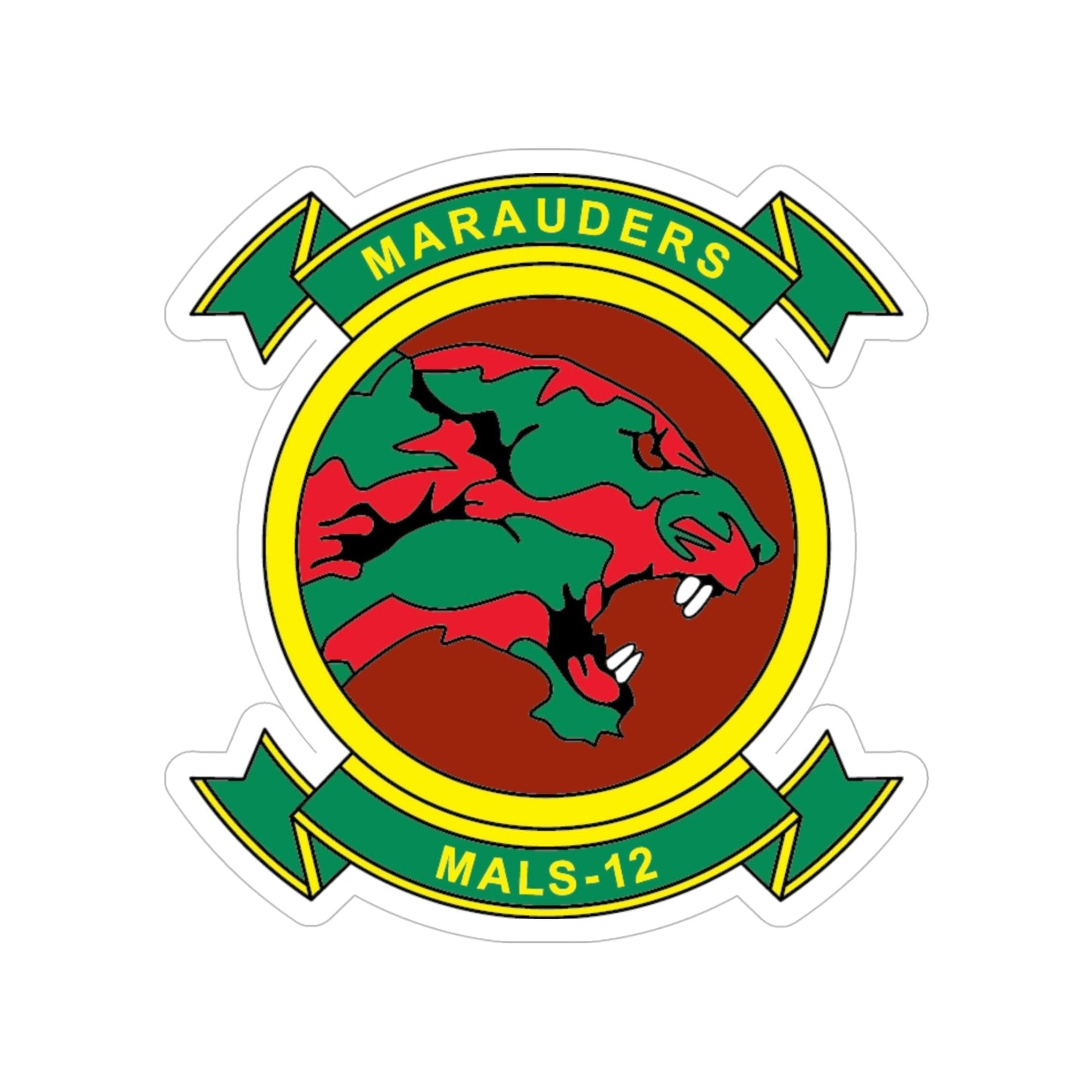 MALS 12 Marauders (USMC) Transparent STICKER Die-Cut Vinyl Decal-5 Inch-The Sticker Space