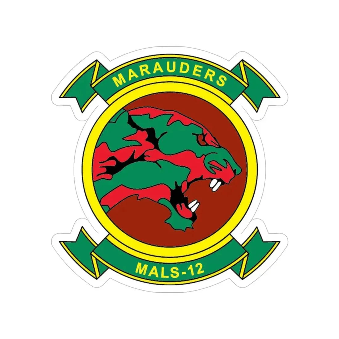 MALS 12 Marauders (USMC) Transparent STICKER Die-Cut Vinyl Decal 6 Inch - The Sticker Space