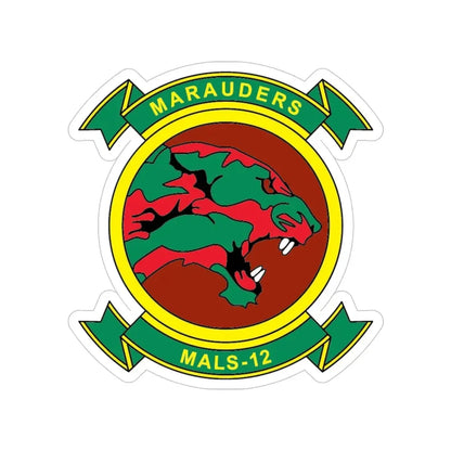 MALS 12 Marauders (USMC) Transparent STICKER Die-Cut Vinyl Decal 6 Inch - The Sticker Space