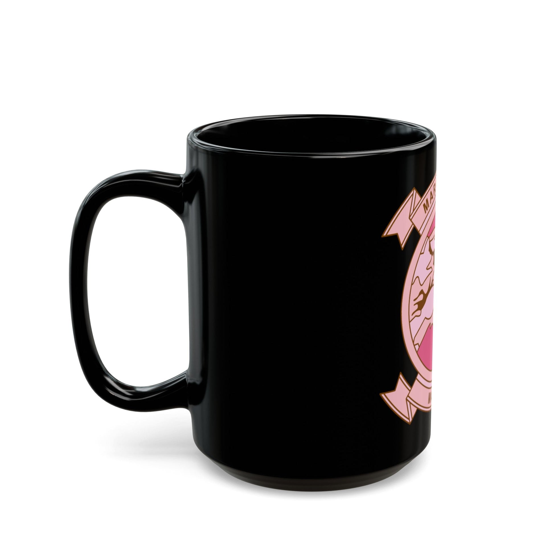 MALS 12 Wives Club PINK (USMC) Black Coffee Mug-The Sticker Space