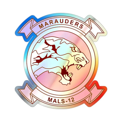 MALS 12 Wives Club PINK (USMC) Holographic STICKER Die-Cut Vinyl Decal 2 Inch - The Sticker Space