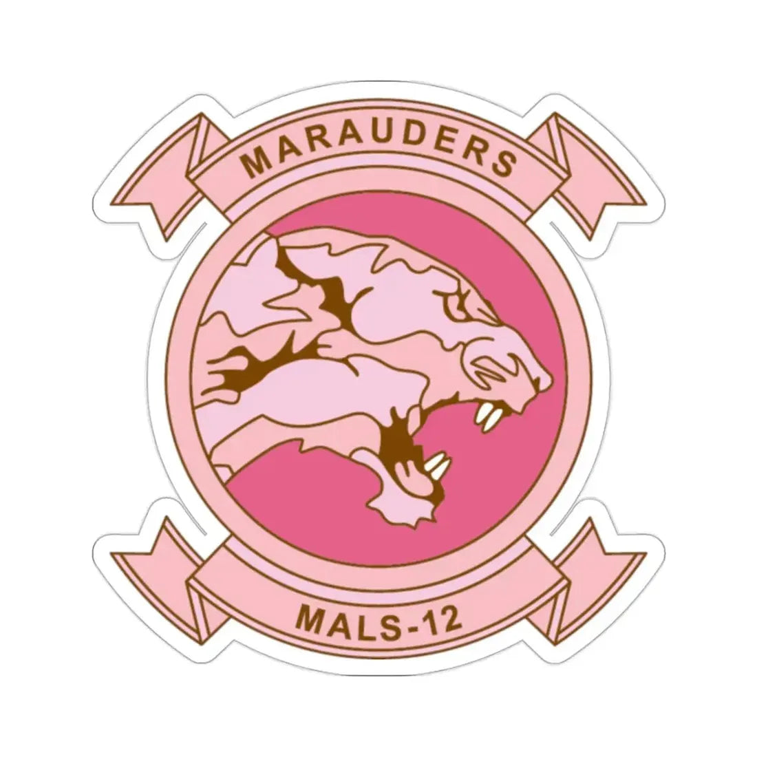 MALS 12 Wives Club PINK (USMC) STICKER Vinyl Die-Cut Decal 2 Inch - The Sticker Space