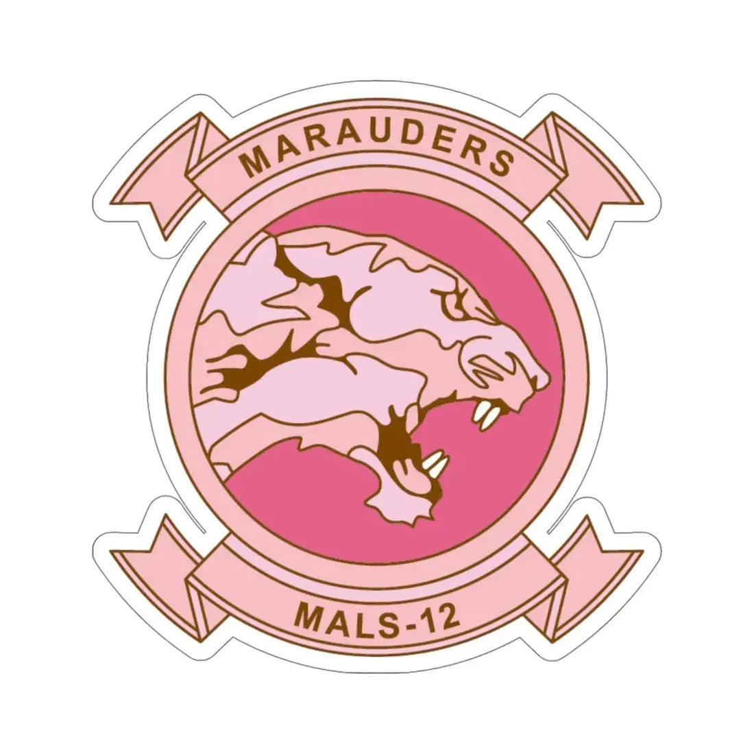 MALS 12 Wives Club PINK (USMC) STICKER Vinyl Die-Cut Decal 6 Inch - The Sticker Space
