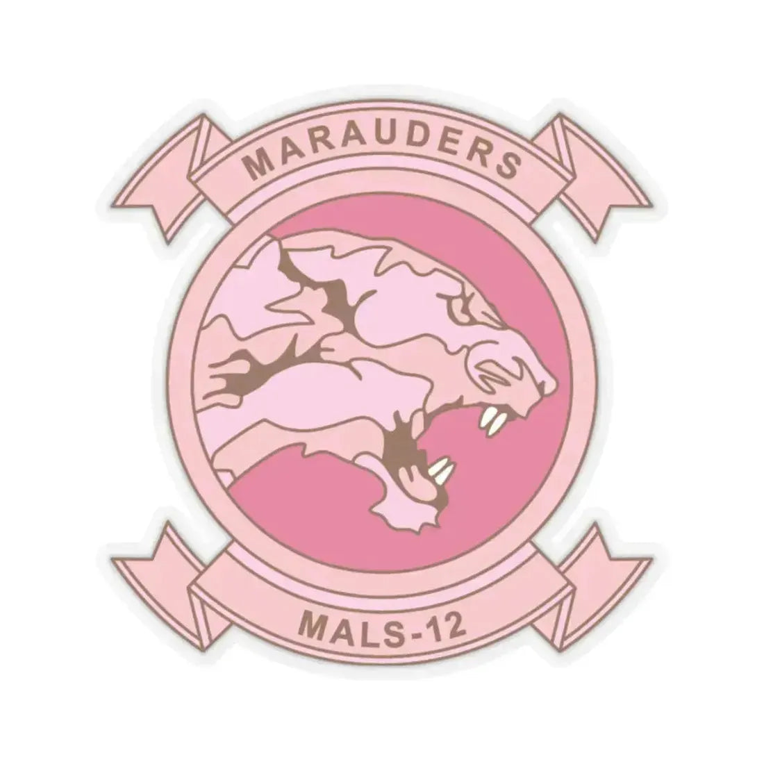 MALS 12 Wives Club PINK (USMC) STICKER Vinyl Kiss-Cut Decal 3 Inch Transparent - The Sticker Space