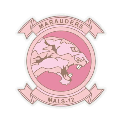 MALS 12 Wives Club PINK (USMC) STICKER Vinyl Kiss-Cut Decal 3 Inch Transparent - The Sticker Space
