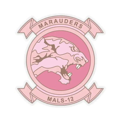 MALS 12 Wives Club PINK (USMC) STICKER Vinyl Kiss-Cut Decal 4 Inch Transparent - The Sticker Space