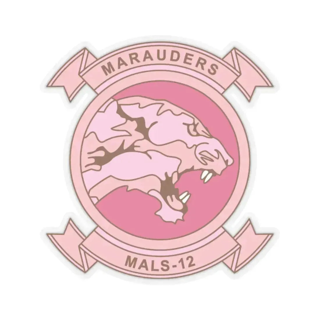 MALS 12 Wives Club PINK (USMC) STICKER Vinyl Kiss-Cut Decal 6 Inch Transparent - The Sticker Space
