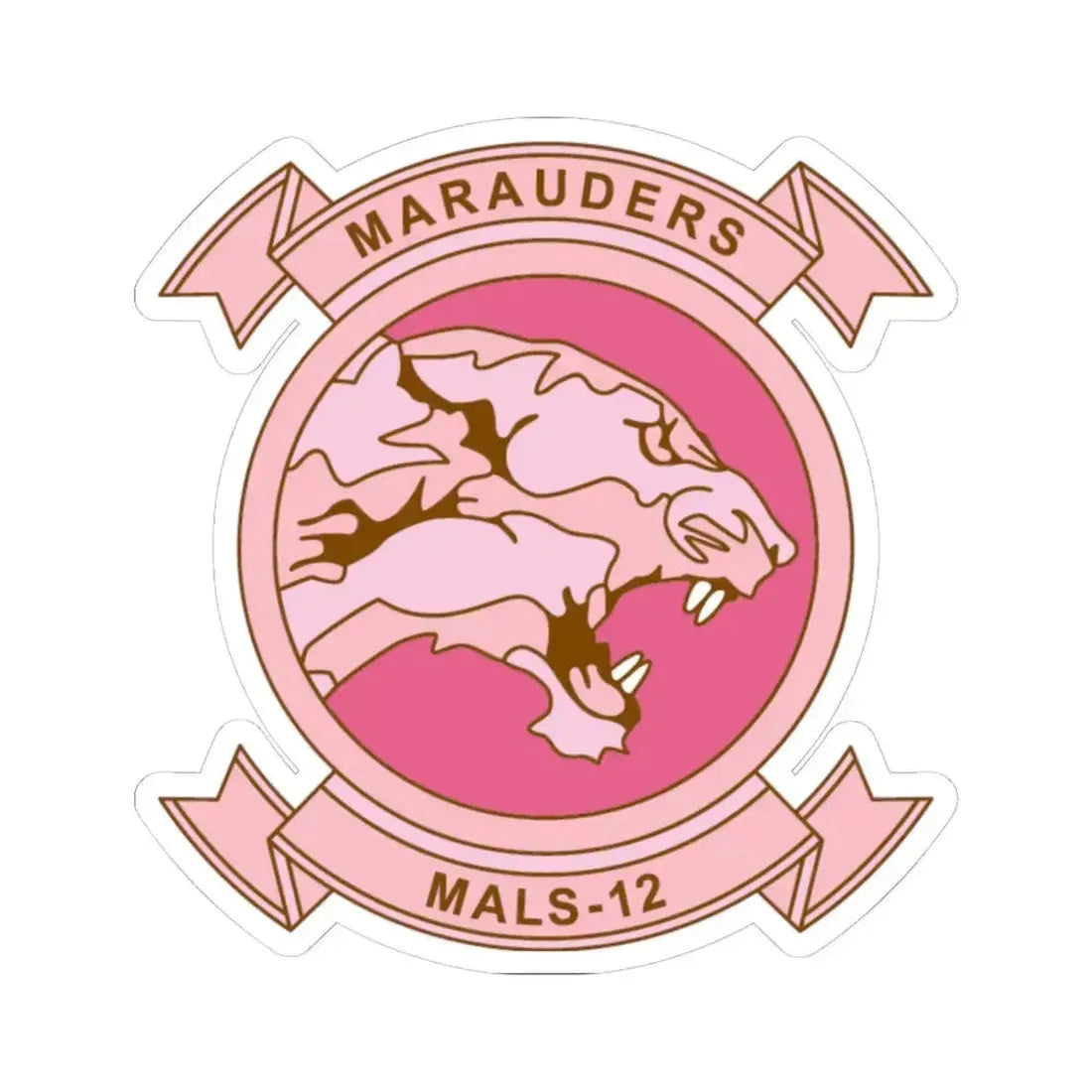 MALS 12 Wives Club PINK (USMC) STICKER Vinyl Kiss-Cut Decal 6 Inch White - The Sticker Space