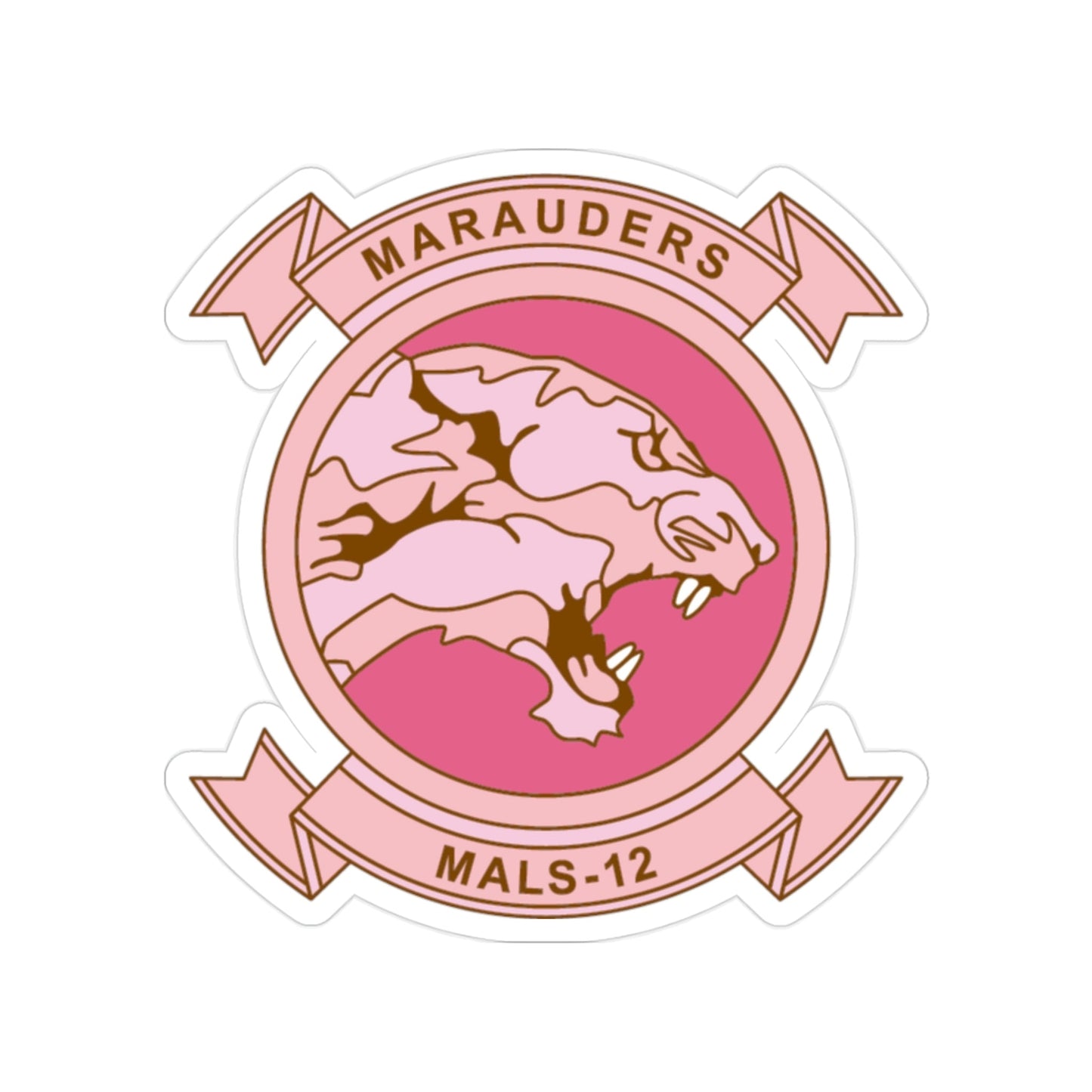 MALS 12 Wives Club PINK (USMC) Transparent STICKER Die-Cut Vinyl Decal-2 Inch-The Sticker Space