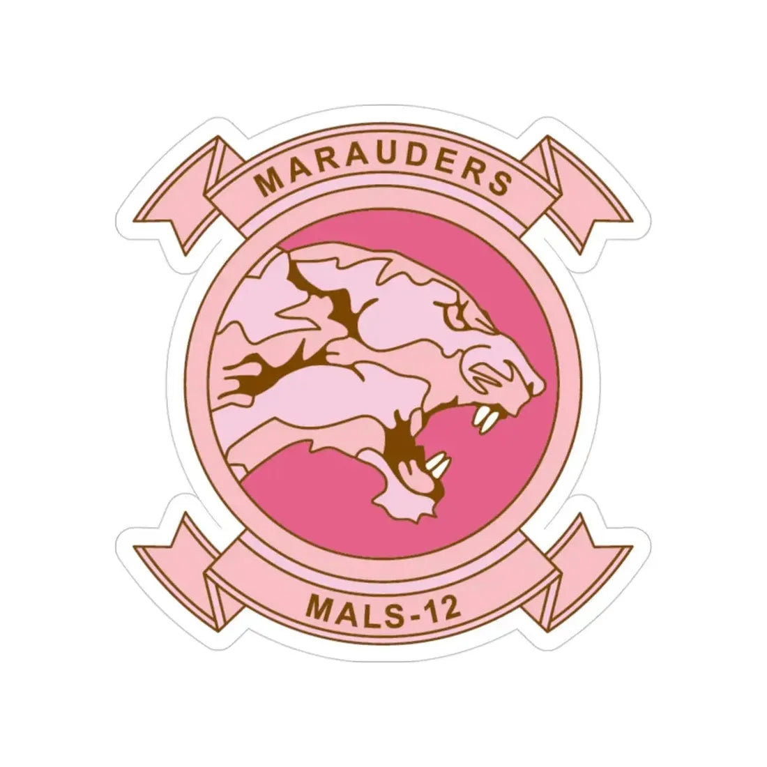 MALS 12 Wives Club PINK (USMC) Transparent STICKER Die-Cut Vinyl Decal 3 Inch - The Sticker Space