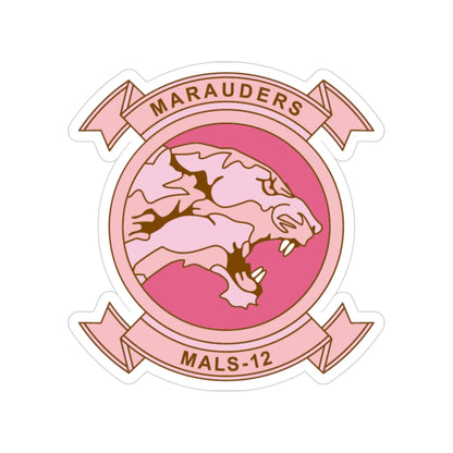 MALS 12 Wives Club PINK (USMC) Transparent STICKER Die-Cut Vinyl Decal-3 Inch-The Sticker Space