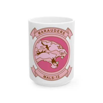 MALS 12 Wives Club PINK (USMC) White Coffee Mug-15oz-The Sticker Space