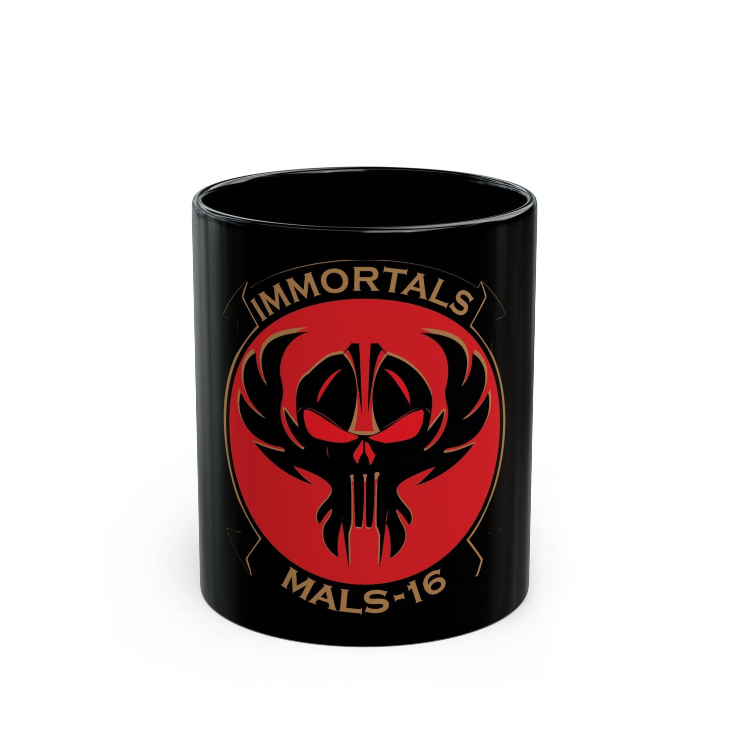 MALS 16 Immortals (USMC) Black Coffee Mug-11oz-The Sticker Space