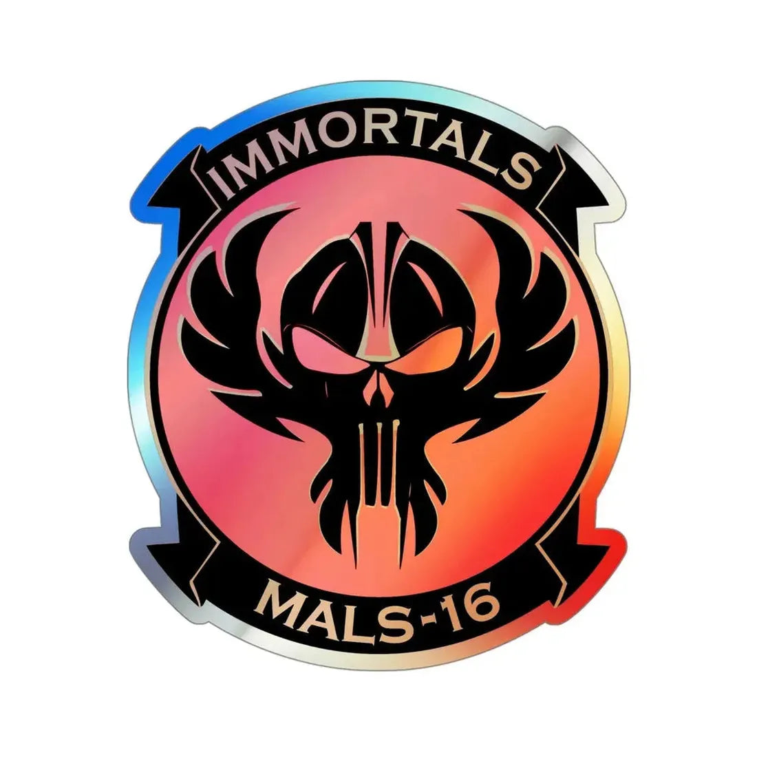 MALS 16 Immortals (USMC) Holographic STICKER Die-Cut Vinyl Decal 4 Inch Holographic - The Sticker Space