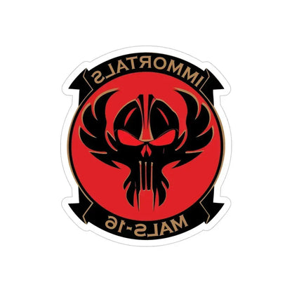 MALS 16 Immortals (USMC) REVERSE PRINT Transparent Die-Cut STICKER 5 Inch Die-Cut Transparent - The Sticker Space