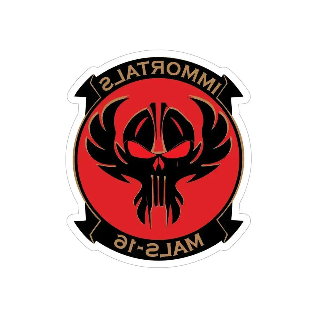 MALS 16 Immortals (USMC) REVERSE PRINT Transparent Die-Cut STICKER 6 Inch Die-Cut Transparent - The Sticker Space