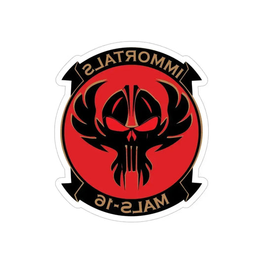 MALS 16 Immortals (USMC) REVERSE PRINT Transparent Die-Cut STICKER 6 Inch Die-Cut Transparent - The Sticker Space