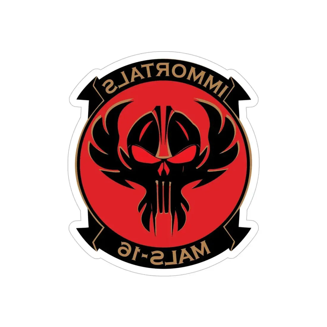 MALS 16 Immortals (USMC) REVERSE PRINT Transparent Die-Cut STICKER - The Sticker Space