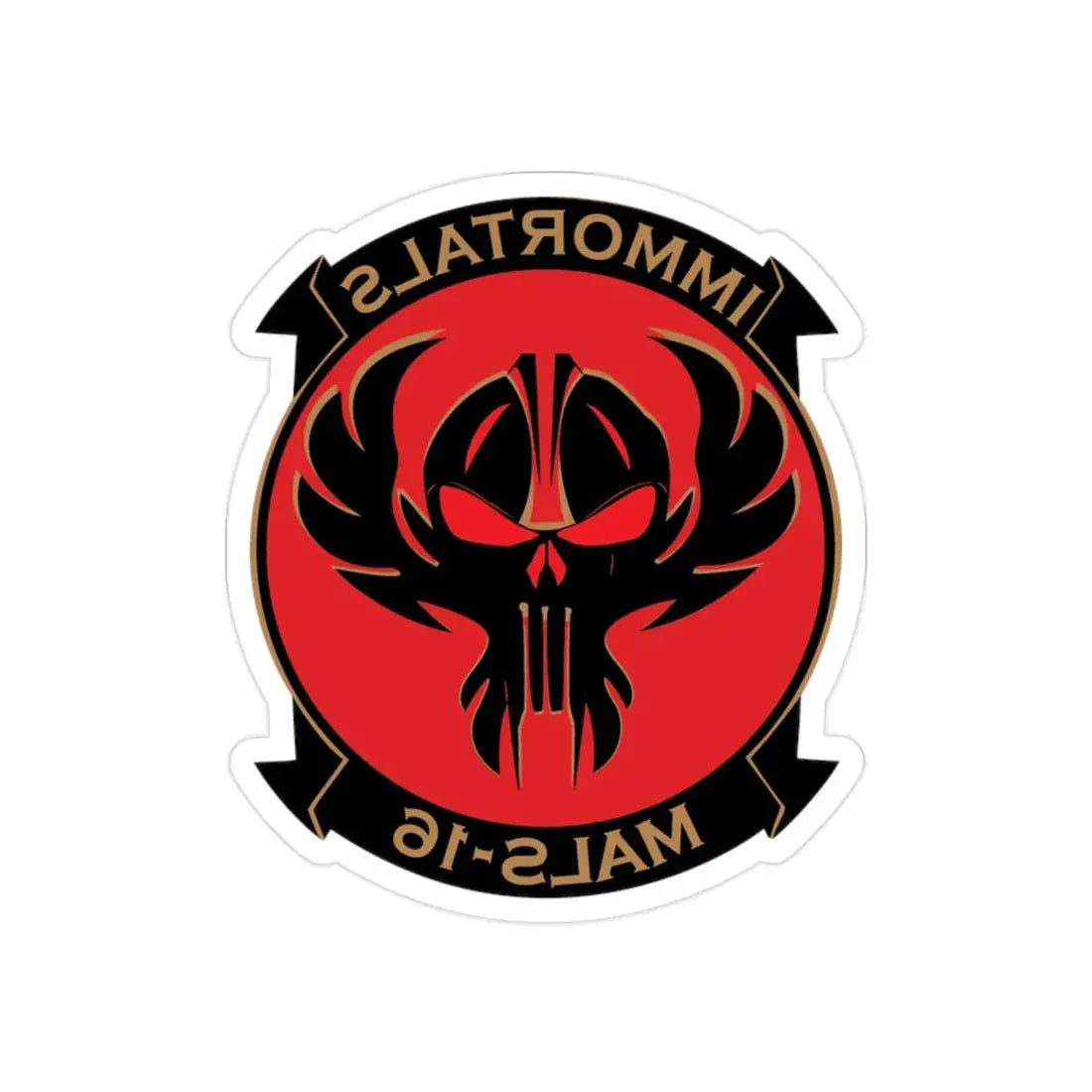 MALS 16 Immortals (USMC) REVERSE PRINT Transparent Die-Cut STICKER - The Sticker Space