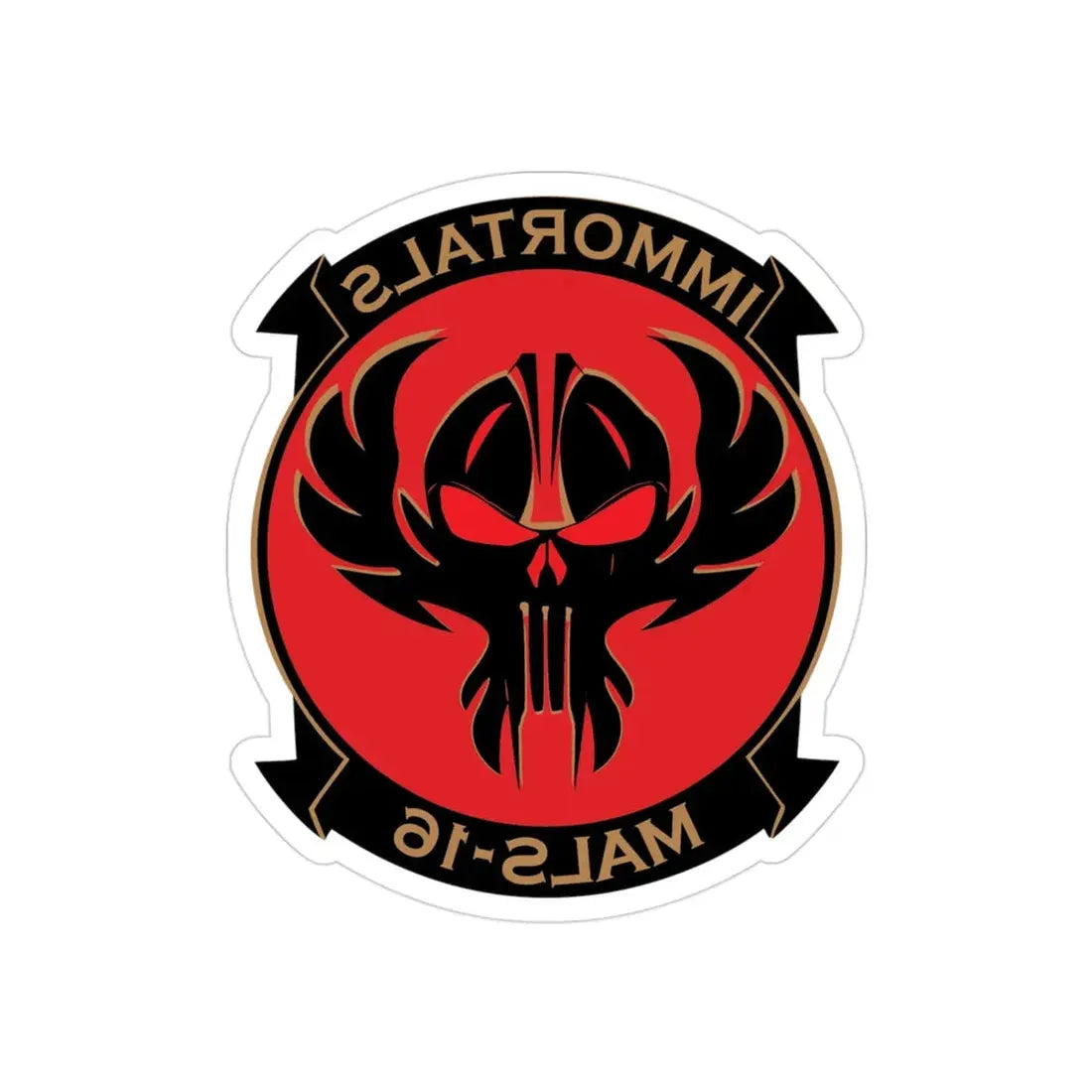 MALS 16 Immortals (USMC) REVERSE PRINT Transparent Die-Cut STICKER - The Sticker Space