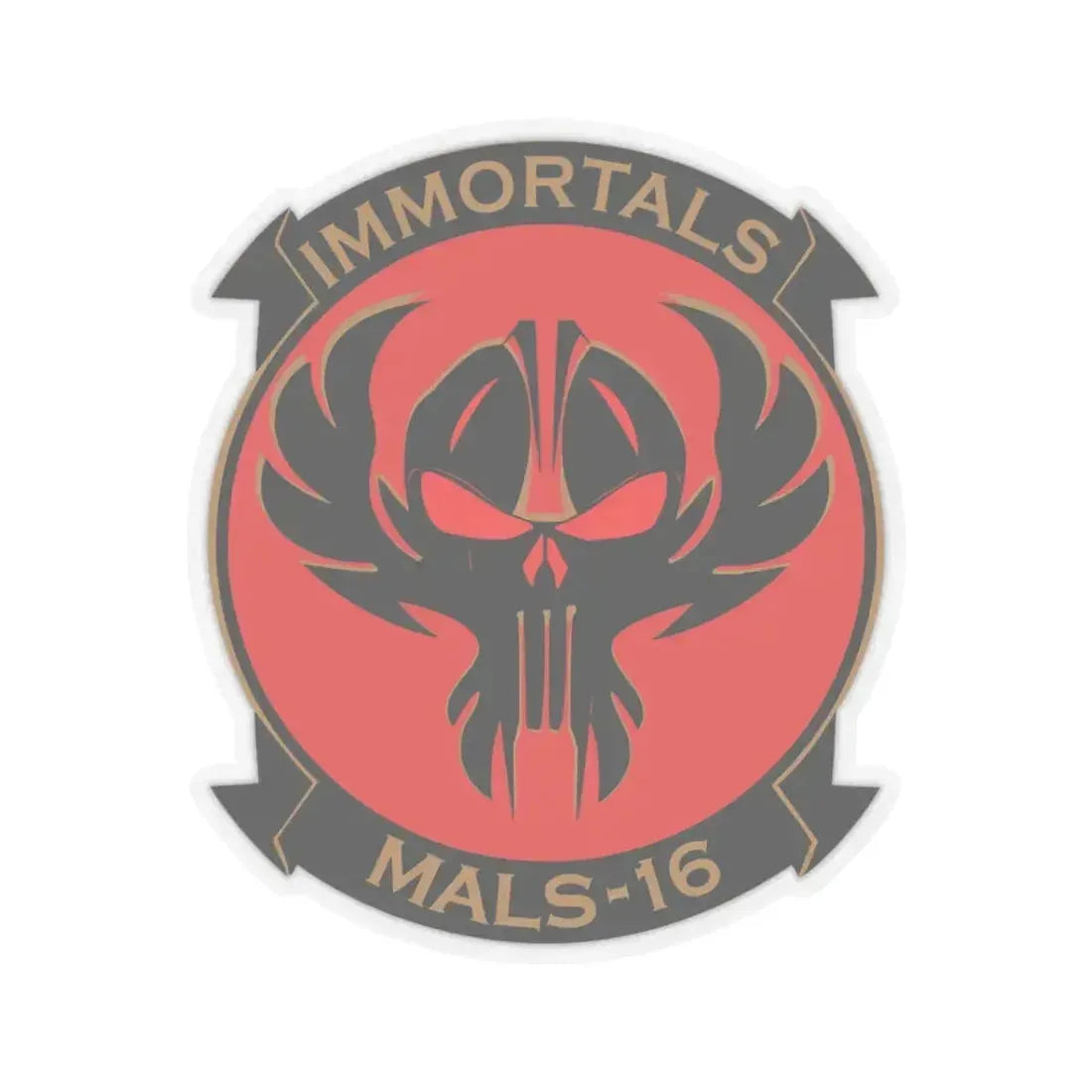 MALS 16 Immortals (USMC) STICKER Vinyl Kiss-Cut Decal 3 Inch Transparent - The Sticker Space